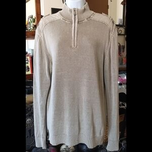🩶 Method Quarter Zip Sweater Pullover Collar Mens Large Ramie Cotton